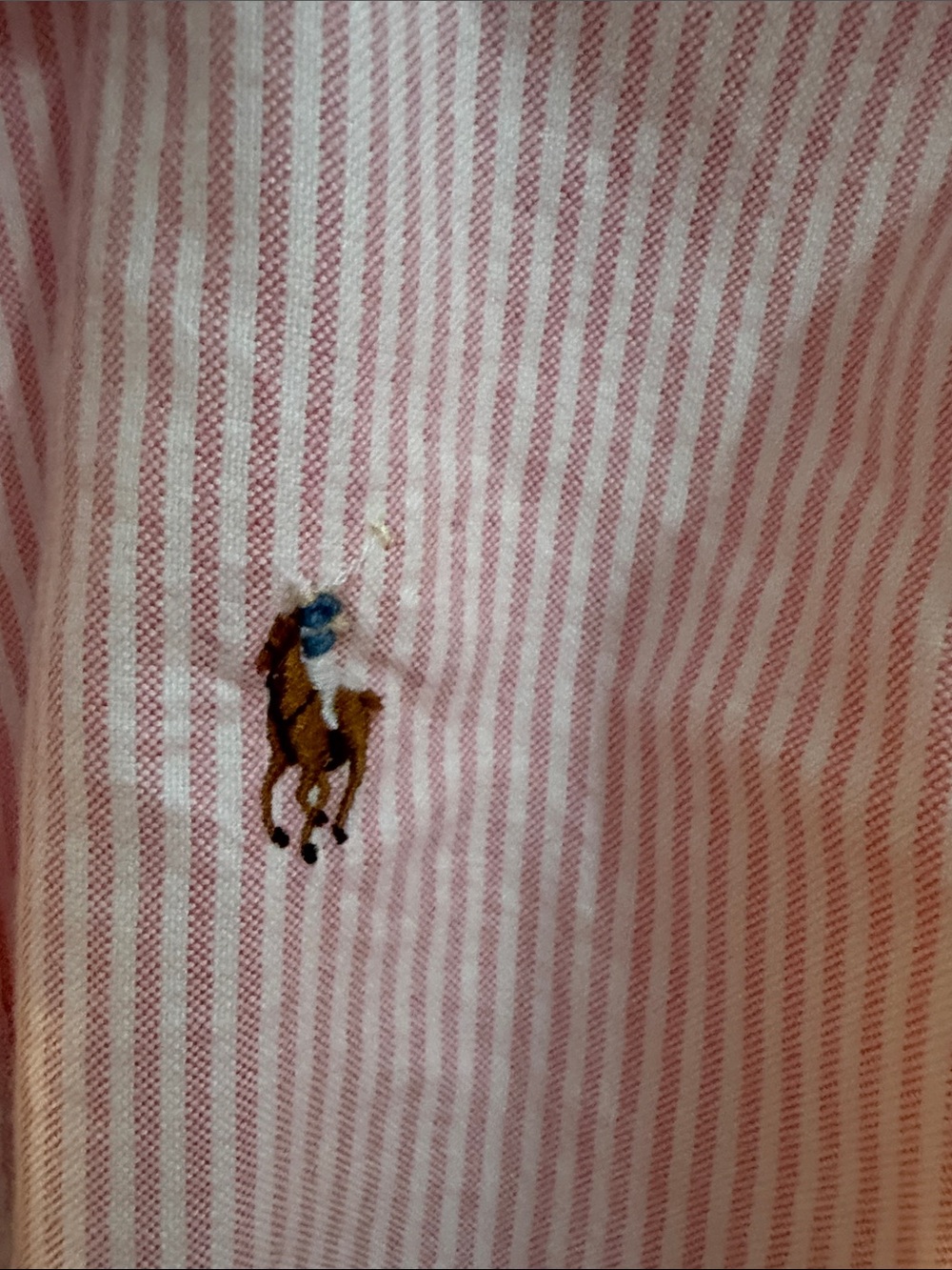 Ralph Lauren Pink and White Striped Button-Up Dress Shirt - Picture 3 of 3